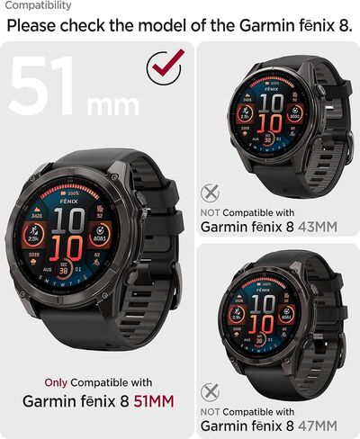 [2 Pack] Miimall Rugged Case Compatible for Garmin Fenix 8 51mm Case Cover, Anti-Scratch, Shockproof, Men Replacement Protective Case Soft TPU Translucent Case Bumper for Garmin Fenix 8 (Clear+Black) in Saudi Arabia