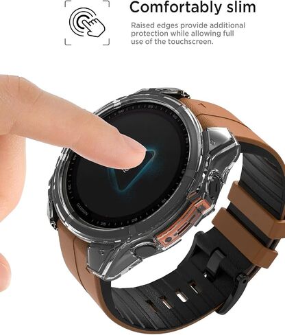 [2 Pack] Miimall Rugged Case Compatible for Garmin Fenix 8 51mm Case Cover, Anti-Scratch, Shockproof, Men Replacement Protective Case Soft TPU Translucent Case Bumper for Garmin Fenix 8 (Clear+Black) in Saudi Arabia