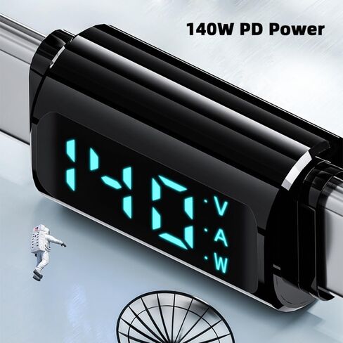 CY Adapter Transparent Type-C Smart LED Display USB-C Female to Female Extension Adapter USB4.0 40Gbps 140W Current Voltage Monitoring Tester Detector in Kuwait