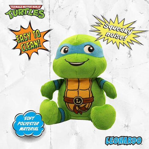 Teenage Mutant Ninja Turtle Official Merchandise | TMNT Toys Squeaky Plush Dog Toy | Stuffed Animal Turtle Squeaks for Interactive Play | 4-Pack Donatello, Michelangelo, Raphael, & Leonardo in Saudi Arabia