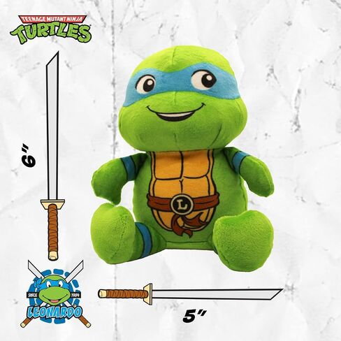 Teenage Mutant Ninja Turtle Official Merchandise | TMNT Toys Squeaky Plush Dog Toy | Stuffed Animal Turtle Squeaks for Interactive Play | 4-Pack Donatello, Michelangelo, Raphael, & Leonardo in Saudi Arabia