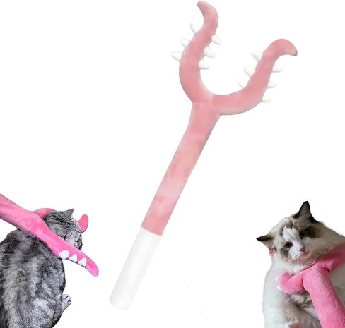 Plush Cat Wand Toy, Catch The Naughty Cat Wand Pet Toys, 27.5in Interactive Cat Toy，Chikawa Cat Toy Wand, Sanctioning Cat Stick Toy，Suitab Cat Toys for Indoor Cats (Pink) in Saudi Arabia