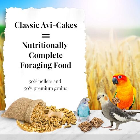 LAFEBER'S Classic Avi-Cakes Pet Bird Food, Made with Non-GMO and Human-Grade Ingredients, for Cockatiels Conures Parakeets (Budgies) Lovebirds, 20 lb in Saudi Arabia
