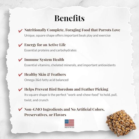 LAFEBER'S Classic Avi-Cakes Pet Bird Food, Made with Non-GMO and Human-Grade Ingredients, for Cockatiels Conures Parakeets (Budgies) Lovebirds, 20 lb in Saudi Arabia