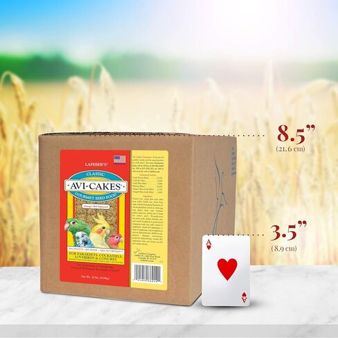 LAFEBER'S Classic Avi-Cakes Pet Bird Food, Made with Non-GMO and Human-Grade Ingredients, for Cockatiels Conures Parakeets (Budgies) Lovebirds, 20 lb in Saudi Arabia