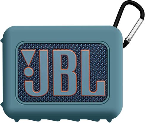 غطاء حافظة لمكبر صوت بلوتوث محمول JBL GO4، غطاء حماية كامل من السيليكون مع غطاء سلسلة مفاتيح، غطاء مكبر صوت بلوتوث محمول مقاوم للصدمات JBL GO4 للنساء والرجال - أزرق فاتح in Saudi Arabia
