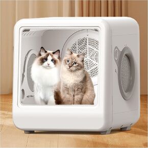 NYOTA Automatic Pet Dryer Box for Cats and Small Dogs - 65L Ultra Quiet Large Hair Dryer for Small Dog Grooming, Smart Temperature Control, 360° Full Drying with Negative Ion Technology