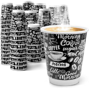 Disposable Coffee Cups with Lids 20 oz (100 Pack) - To Go Paper Coffee Cups for Hot & Cold Beverages, Coffee, Tea, Hot Chocolate, Water, Juice - Eco Friendly Cups
