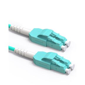 Uniboot LC to LC Outdoor Armored Fiber Optic Patch Cable, OM3 MultiMode Fiber Optical Patch Cord MM LC-LC 10GB Fiber Jumper LSZH 50/125µm for SFP+ Transceivers -90M/300FT 1pack