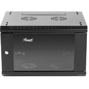 Rosewill 6U Server Rack Enclosure with Glass Door, Locks, & Removable Side Panels Wall Mount Network Cabinet 19 Inch Rack 17.7 Inches Deep Flat-Pack