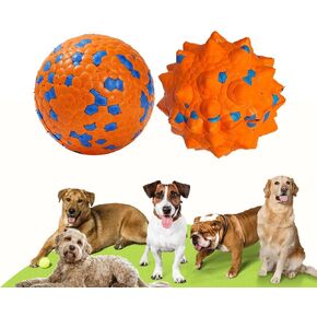 Tough Dog Toys for Aggressive Chewers & Teething Puppies, Bouncy Balls for Medium Dogs, Durable Pet Toys, Floating Dog Balls for Water Play (Orange-Blue-Set) in Kuwait