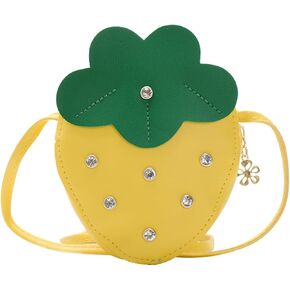 Mini Strawberry Crossbody Shoulder Purse for Little Girls, Cute Fruit Shape Crossbody Bag Kids Girls Coin Purse Wallet