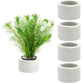 WishLotus 4Pcs Anti-Floating Ceramic Aquatic Plant Rings, 3.5CM Ceramic Aquatic Plants Fixed Ring, Plant Ring for Aquarium Plants Fixing Fish Tank Accessories (4)