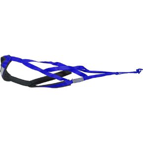 Neewa X-Back Racing Harness - Small/Medium, Blue | Comfortable, Reflective Gear for Slim, Long-Bodied Dogs | Ideal for Canicross, Skijoring | Neck 13in, Chest 28in, Back 23in