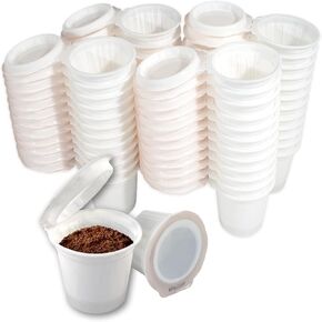 42 Count White - iFillCup, fill your own Empty Single Serve Pods. Eco friendly 100% recyclable pods for use in k cup brewers including 1.0 & 2.0 Keurig. Airtight to seal in freshness.