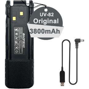 BAOFENG UV-82HP Battery Extended 3800mAh Fast Charger Repleacement Li-ion Battery for Ham Radio Compatible with UV-82 UV-82L UV-82C UV-89 GMRS Series Walkie Talkie (Extended Battery 3800mAh x1)