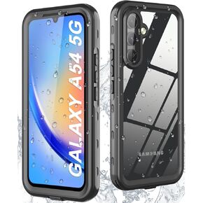 for Samsung Galaxy A54 5G Case Waterproof,[Built-in Screen Protector] [IP68 Underwater][360° Full Body] Heavy Duty Shockproof Dustproof Protective Phone Case for Samsung A54 5G 6.4" Black