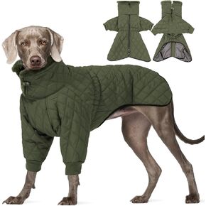 IDOMIK Dog Winter Coat Jacket for Large Dog,Warm Dog Cold Weather Coats,Winter Jacket for Dogs with Zipper,Waterproof Dog Snow Jacket,High Collar Dog Fleece Jacket,Comfy Dog Winter Clothes,2XL
