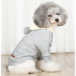 BasicM Cotton Dog Winter Coat Warm Pet Sweater for Chihuahua Pomeranian (XS)