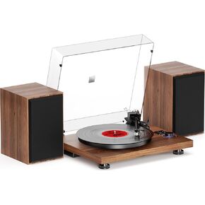 Vinyl Record Player,Bluetooth Turntable Hi-Fi System Players with Stereo Bookshelf Speakers, Built-in Phono Preamp, Belt Drive 2-Speed, Adjustable Counterweight, AT-3600L
