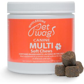 Canine Multi Soft Chews | Chewable Supplements for Dogs, Dog Supplement, Glucosamine, Chondroitin & Multivitamins | 60 Chews (180g, 6.35 oz.)