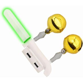 Reusable Fihsing Glow Sticks with Bells for Rod Top Tips, Clip On Pole Led Light in Night with CR425 3V Pin Batteries，Long Lasting 12hours