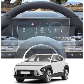 CDEFG 2PCS for 2024 2025 Hyundai Kona 12.3" Screen Protector for 2024 2025 Hyundai Kona SX2 Accessories Screen Protector Integrated Dual Center Touch Screen Digital Intrument Display
