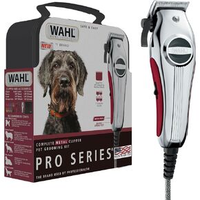 مجموعة أدوات العناية بالكلاب ذات الحبال المعدنية بالكامل من سلسلة Wahl USA Pro، ماكينة قص الكلاب فائقة الهدوء مع غطاء معدني لتشغيل أكثر هدوءًا وبرودة - موديل 3026335 in Kuwait