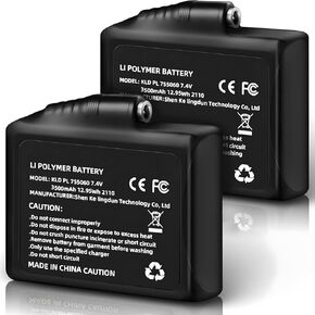 حزمة بطارية 3500 مللي أمبير 7.4 فولت مكونة من قطعتين، بطاريات للقفازات الساخنة، استبدال بطارية ليثيوم بوليمر قابلة لإعادة الشحن، جوارب، قبعات، قفازات، سترة، سترة، واقي يد، أحذية طويلة، قبعة، دعامات الركبة in Kuwait