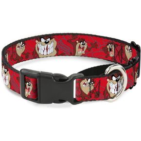 Buckle-Down Dog Collar Martingale Tasmanian Devil Expressions Red Swirl 16 to 23 Inches 1.5 Inch Wide