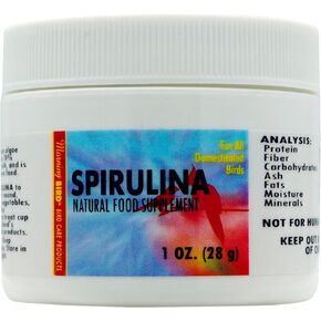 Morning Bird Spirulina, Supplement for Caged Birds, Organic Bird Food Supplement with Vitamins, Proteins, and Amino Acids for Parakeets, Cockatiels, Budgies, Finches, Canaries, and Parrots, 1 oz