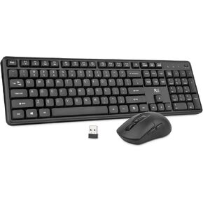 Wireless Keyboard and Mouse,Rii RK209 2.4G Full-Sized Noiseless Wireless Ergonomic Keyboard and Adjustable 5000 DPI Mouse for PC, Windows, Desktop