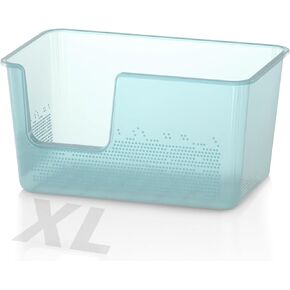 Extra Large Cat Litter Box with Clear Jelly Color,High Sided Litter Box for Big Cats,XL Cat Litter Box for Multiple Cats,Jumbo Cat Litter Box,Giant Kitty Litter Box,Anti-Splashing,Easy to Clean