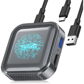 Wireless Carplay & Android Auto Adapter, Magic Ai Box 2.0 with Netflix YouTube Tiktok, Upgrade LED Wireless Android Auto HDMI Dongle for Phone to Miracast/Stream Media to Car/TV