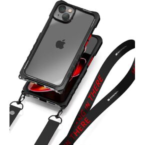 GOOSPERY Z Bumper Crossbody Compatible with iPhone 14 Plus Case [Strap Included] Shock Absorbing Dual Layer Structure TPU Edge Crystal Clear PC with Strap Outdoor Design, Camo