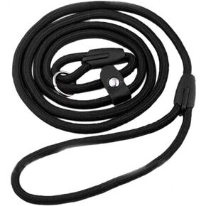 Black of Dog Leash Pet Nylon Rope Training Leash Slip Lead Strap Adjustable Traction Collar Training and Behavior Aids