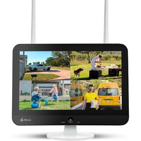 [Dual WiFi] Kittyhok 10CH Wireless Security NVR System with Monitor, NVR/DVR with Built-in WiFi Router, Long-Range WiFi, Easy Remote View, Support Up to 6TB HDD (HDD Not Included)