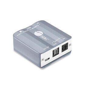 SIIG Toslink to Coaxial Audio Converter (Bi-Directional) - Input Selection Switch, Supports LPCM, AC3, DTS Audio, Sample Rate up to 192KHz and 24-bit Audio Depth, TAA Compliant (CE-AU0311-S1)