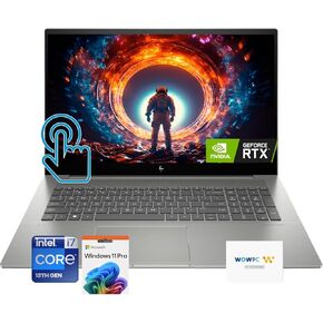 HP Envy 17.3" FHD Touchscreen Laptop | Intel Core i7-1355U | GeForce RTX 3050 | Windows 11 Pro (64GB RAM | 2TB PCIe SSD) | Wi-Fi 6 | Backlit Keyboard | Business & Fun | w/WOWPC Bundle