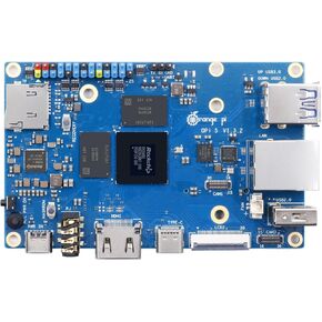 5 4GB Rockchip RK3588S 8 Core 64 Bit Single Board Computer, 2.4GHz Frequency Open Source Development Board Mini PC Desktop Run Orange Pi OS, Android12, Debian11 (Pi 5 4GB)
