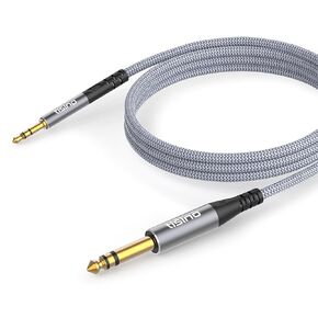 tisino 1/8 to 1/4 Stereo Cable, 3.5mm to 1/4 Adapter Aux Cord Stereo Audio Cable for Guitar, Keyboard Piano, Laptop, Home Theater Devices, Speaker and Amplifiers-3.3 Feet