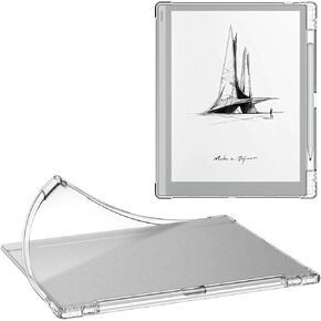 حافظة Fintie الشفافة لجهاز Onyx Boox Tablet Go مقاس 10.3 بوصات ePaper E Ink (إصدار 2024) - غطاء خلفي نحيف وخفيف الوزن وشفاف وناعم ومرن وشفاف من مادة TPU مع حامل قلم