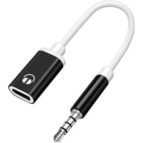 Jowxsx 1pcs Headphone Jack Adapter,3.5mm Male to TypeC Female Audio Cable Cord,Compatible with MP3 Players,Laptops, Tablets, Smartphone,USB C to Aux Audio Dongle Cord，Cables and Adapters (Black)