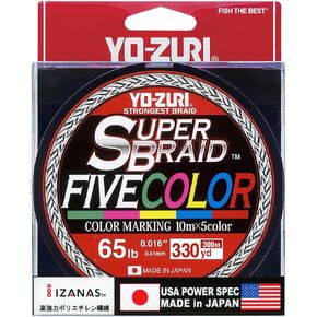 Yo-Zuri YZ-SB-65LB-5C-330YD: Superbraid Five Color 330Yds 65Lbs, (5 Color)
