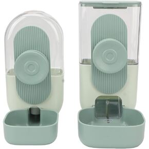 Cage Hanging Automatic Food Water Dispenser, Water Food Bowl for Cage Pet, Dog Cat Feeder and Water Dispenser, Feeding Station for Cats Dogs Ferrets Rabbit Bunny (Mint Green)