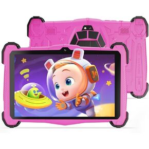 7 Inch Kids Tablet - Android 14 Kids Tablet for Ages 3-12,Octa-Core,10GB RAM + 64GB,WiFi6,Bluetooth 5.0,Parental Controls,Google Play,Google Kids Space, HD Display,Shockproof Case-Blue