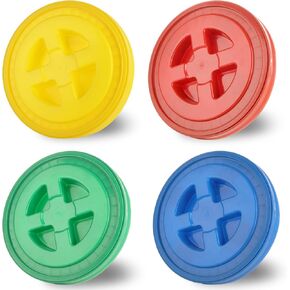 4PCS 5 Gallon Screw Top Lids, Leak-Proof Seal Lids Bucket for Pet Food Storage Container Lids, Paint Storage, 5 Gallon Screw Top Lids for Plastic Bucket Compatible with Gamma,Black