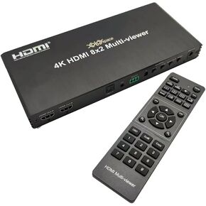 QV802 4K 60hz HDMI 8x2 Multi-viewer Switch Compliant with HDMI 2.0 and HDCP 2.1