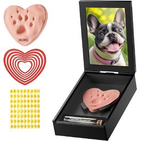 Grarry Pet Memorial Shadow Box with Paw Print Impression Kit, 4"X6"Dog Memorial Picture Frame Gifts for Dog Cat, Acrylic Loss of Dogs Sympathy Gift with Pet Hair Keepsake Bottle for Dogmom Pet Lovers