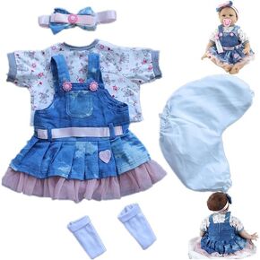 Reborn Baby Clothes Reborn Dolls Clothes for 17-22 Inch Newborn Baby Doll Girl, Baby Doll Clothes Outfit Accessories fit 17-22 Inch Reborn Baby Doll Girl【Giraffe Pattern 5pcs Set 】